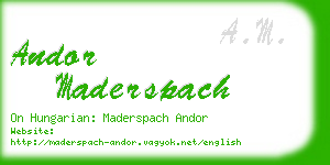 andor maderspach business card